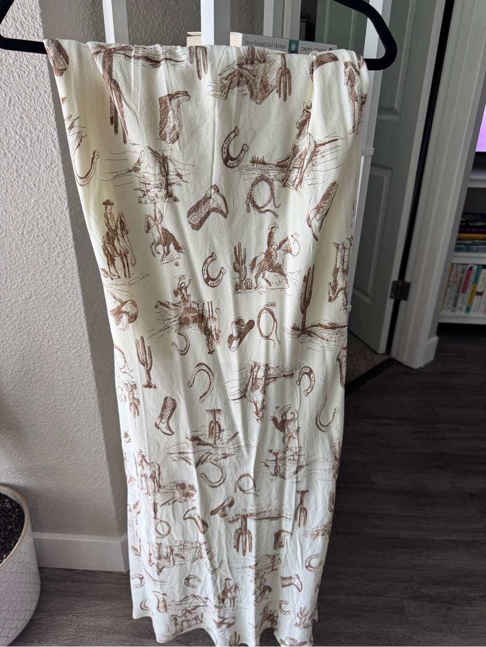 Workshop Republic Clothing Cream Maxi Skirt with Brown Western Print - Picture 10 of 13
